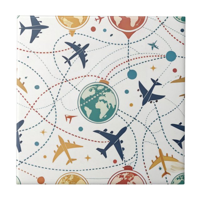 Global Travel Aviation Pattern (2) Tile (Front)