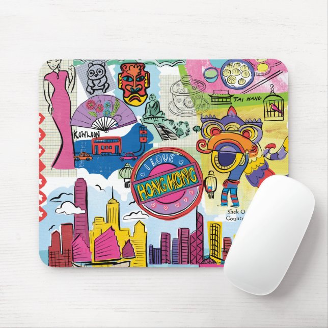 Global Travel - Hong Kong Mouse Mat (With Mouse)