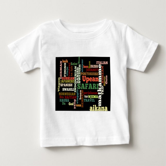 Global Travel Language Collage tees and t-shirts (Front)