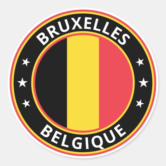 Global Traveller - Bruxelles, Belgique | Belgium Classic Round Sticker (Front)