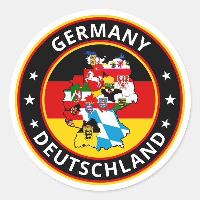 Global Traveller - Deutschland | Germany (Edit) Classic Round Sticker (Front)