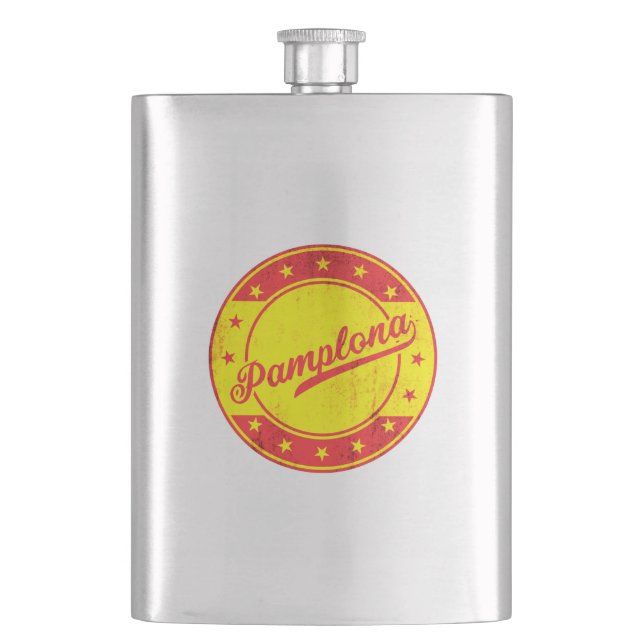 Global Traveller - Pamplona, Spain Hip Flask (Front)