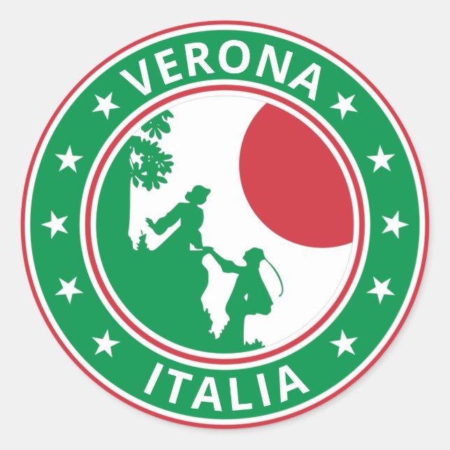 Global Traveller - Verona, Italia T-Shirt Classic Round Sticker (Front)