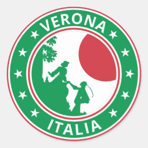 Global Traveller - Verona, Italia T-Shirt Classic Round Sticker