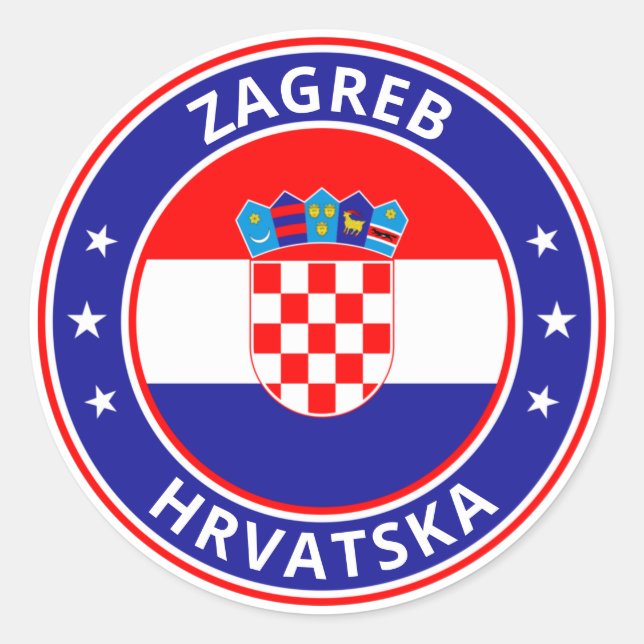 Global Traveller - Zagreb, Hrvatska | Croatia Classic Round Sticker (Front)