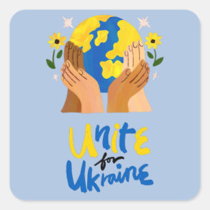 Global Unite For Ukraine  Square Sticker