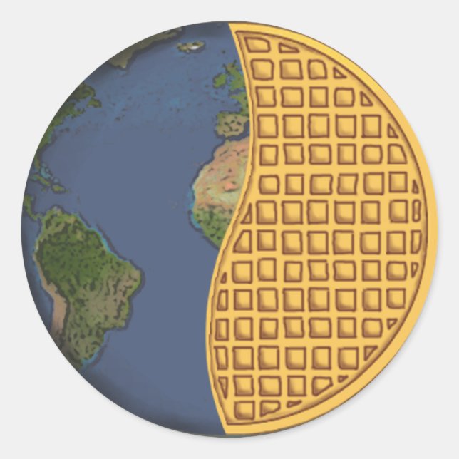 Global Vegan Waffle Party Sticker, Round Classic Round Sticker (Front)