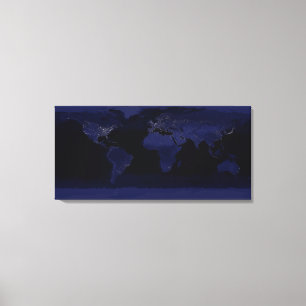 Global View of Earth's City Lights Canvas Print