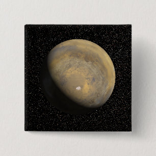 Global view of Mars 15 Cm Square Badge