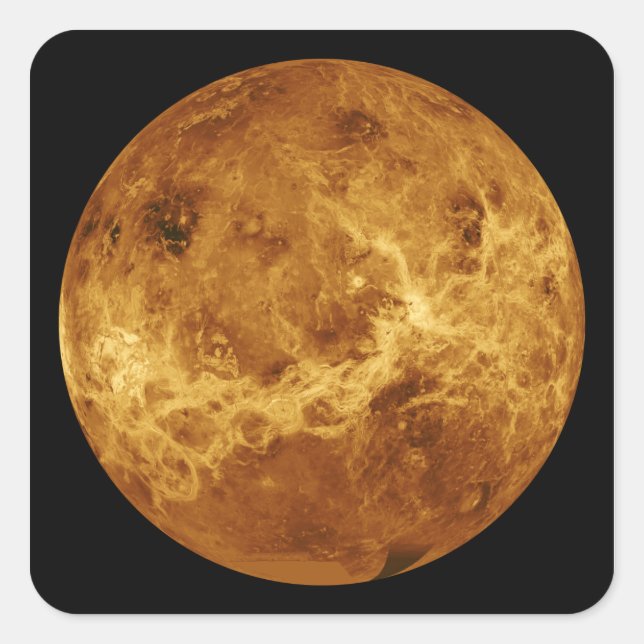 Global view of the surface of Venus Square Sticker (Front)