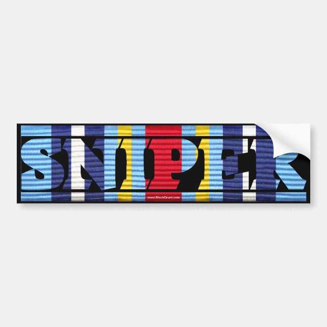 Global War on Terrorism Ribbon SNIPER Sticker (Front)