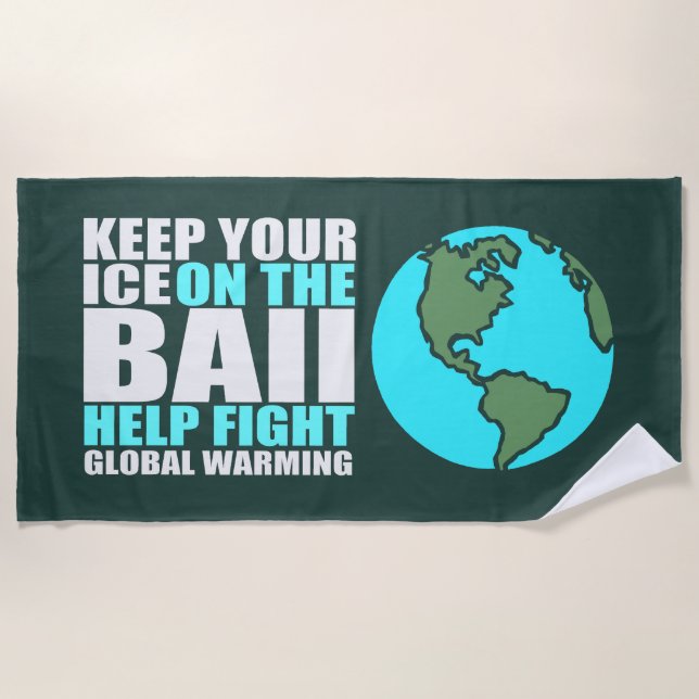 Global warming beach towel (Front)