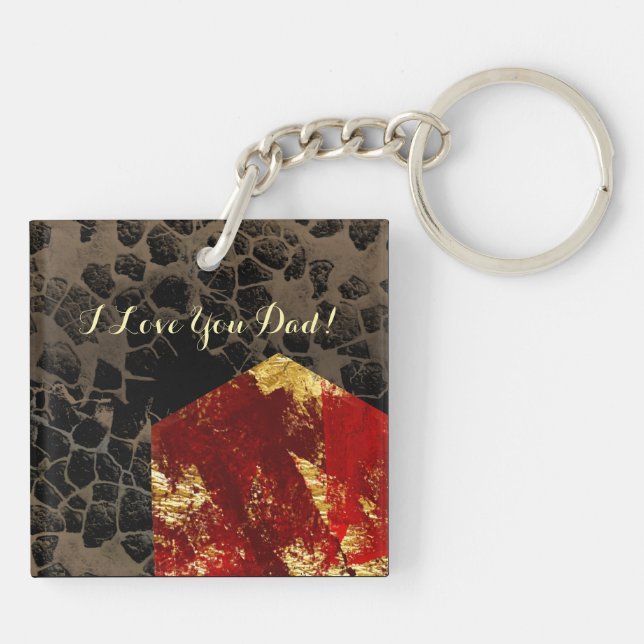 Global warming - Burning House - Father’s day Key Ring (Back)