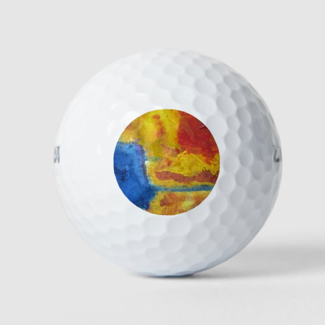 Global Warming climate change orange blue abstract Golf Balls (Front)