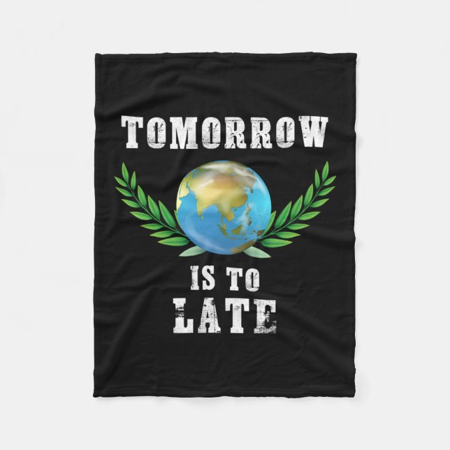 Global Warming, Environmental Protection, Globe, E Fleece Blanket (Front)