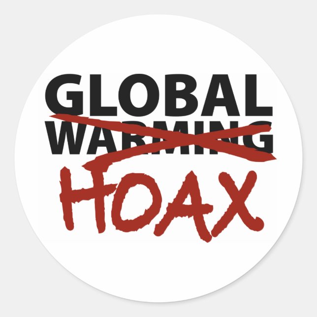 Global Warming Hoax Classic Round Sticker (Front)