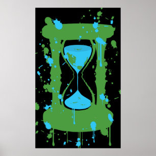 Global Warming Hourglass Poster