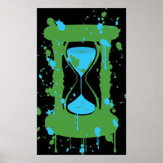 Global Warming Hourglass Poster