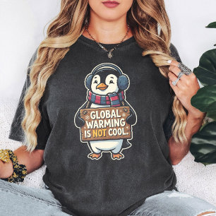 Global Warming Is Not Cool Penguin T-Shirt