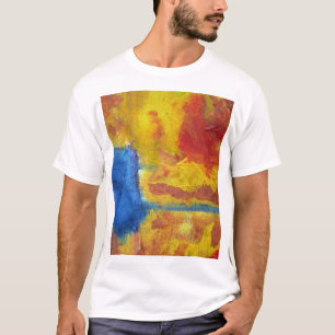 Global Warming red, orange and blue abstract T-Shirt