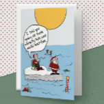 Global Warming Santas Climate Change Christmas Holiday Card<br><div class="desc">**Global Warming Santa's Climate Change Christmas Holiday Card** The front of this climate change themed comedic folded Christmas greeting card depicts Santa & Mrs. Claus stranded alone on one of the last remnants of the melted northern polar ice cap, where their home (and Santa's workshop) once stood. Santa is staring...</div>