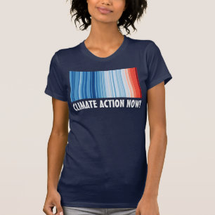 Global Warming Stripes Climate Action NOW! T-Shirt
