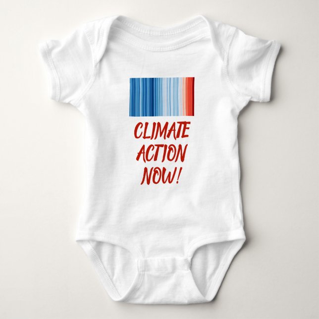 Global Warming Stripes Climate Change Baby Bodysuit (Front)