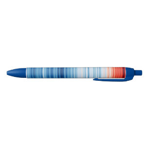 Global Warming Stripes Climate Change Crisis Earth Blue Ink Pen