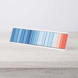 Global Warming Stripes Climate Change Crisis Earth Desk Name Plate