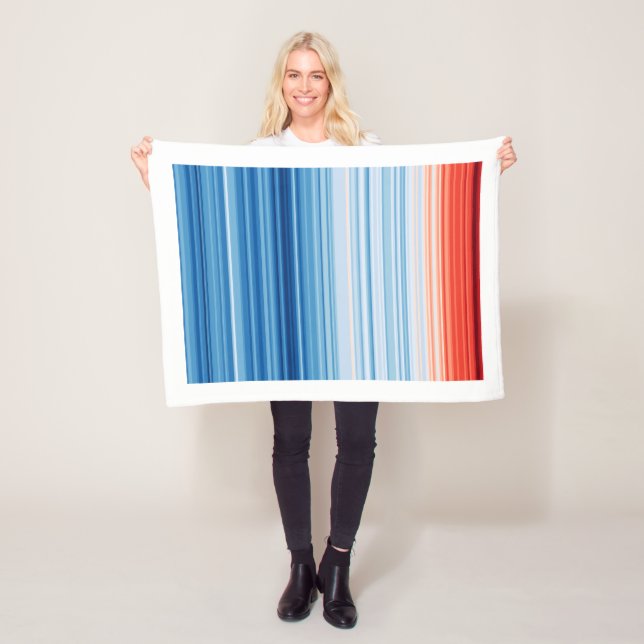 Global Warming Stripes Climate Change Environment Fleece Blanket (In Situ)