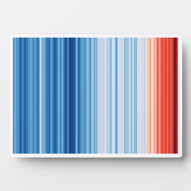 Global Warming Stripes Climate Change Environment Plaque (Front)