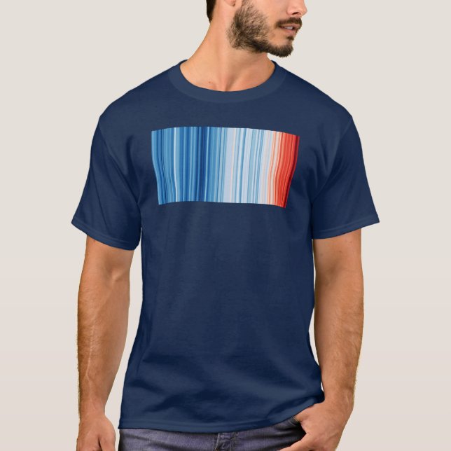 Global Warming Stripes Climate Change Environment T-Shirt (Front)