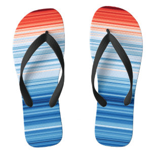 Global Warming Stripes Climate Change Flip Flops