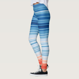 Global Warming Stripes Climate Change Leggings