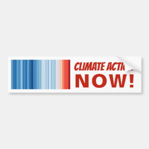 Global Warming Stripes Climate Change Pollution Bumper Sticker