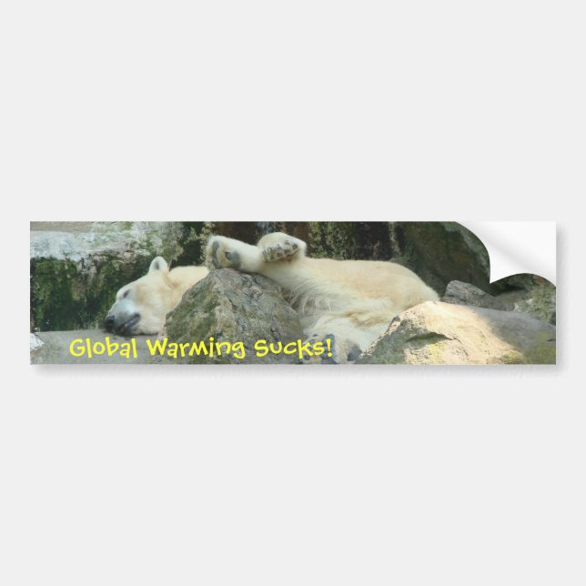Global Warming Sucks! Polar Bear Bumpersticker Bumper Sticker (Front)