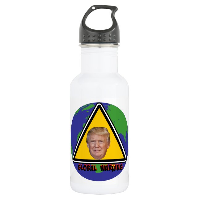 Global Warning Stainless Steel Water Bottle (Front)