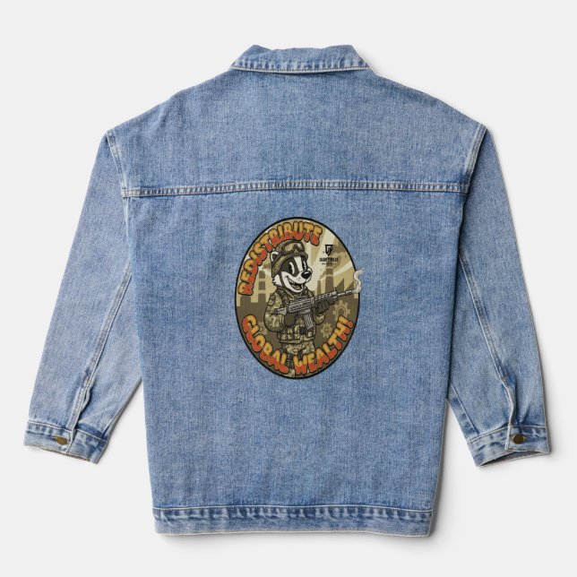 Global Wealth Badger Denim Jacket (Back)