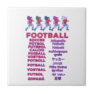 Global Women Soccer Multilingual Names Sports Fan Tile