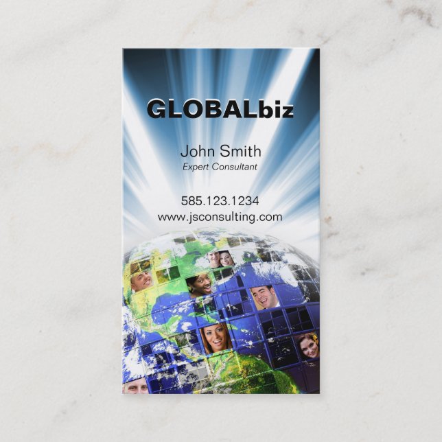 Global Worldwide Network of People Business Card (Front)