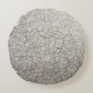 Global worming concept - cracked scorched earth so round cushion