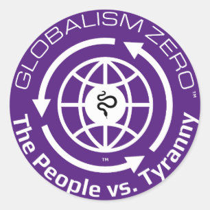 Globalism Zero™ White Circle Logo Stickers