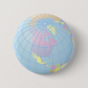 Globe 6 Cm Round Badge
