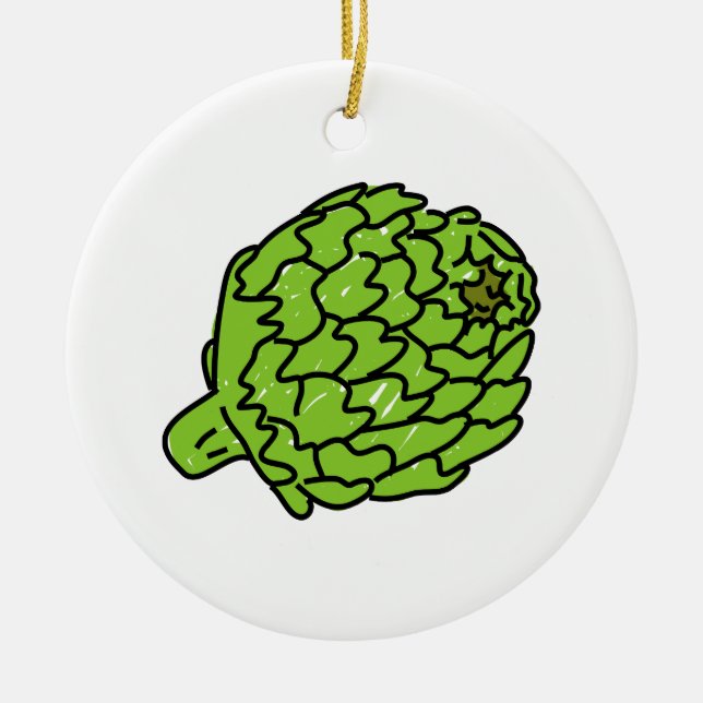 Globe Artichoke Ceramic Tree Decoration (Front)