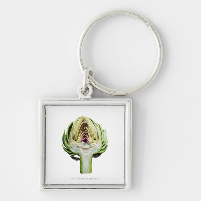 Globe artichoke half cut out key ring (Front)