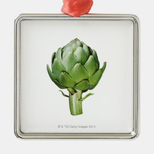 Globe Artichoke on White Background Cut Out Metal Tree Decoration