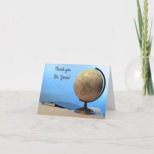 Globe & book  Teacher's Appreciation Day  Thank You Card