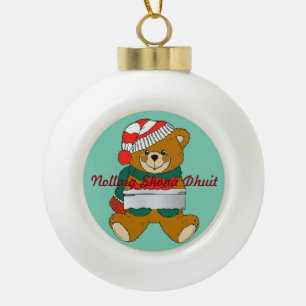 Globe Christmas Ornament Teddy Bear