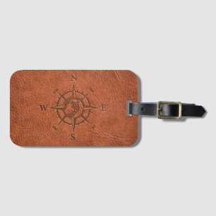 Globe compass luggage tag