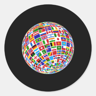 Globe Eh World Flags The Countries Of The World Classic Round Sticker